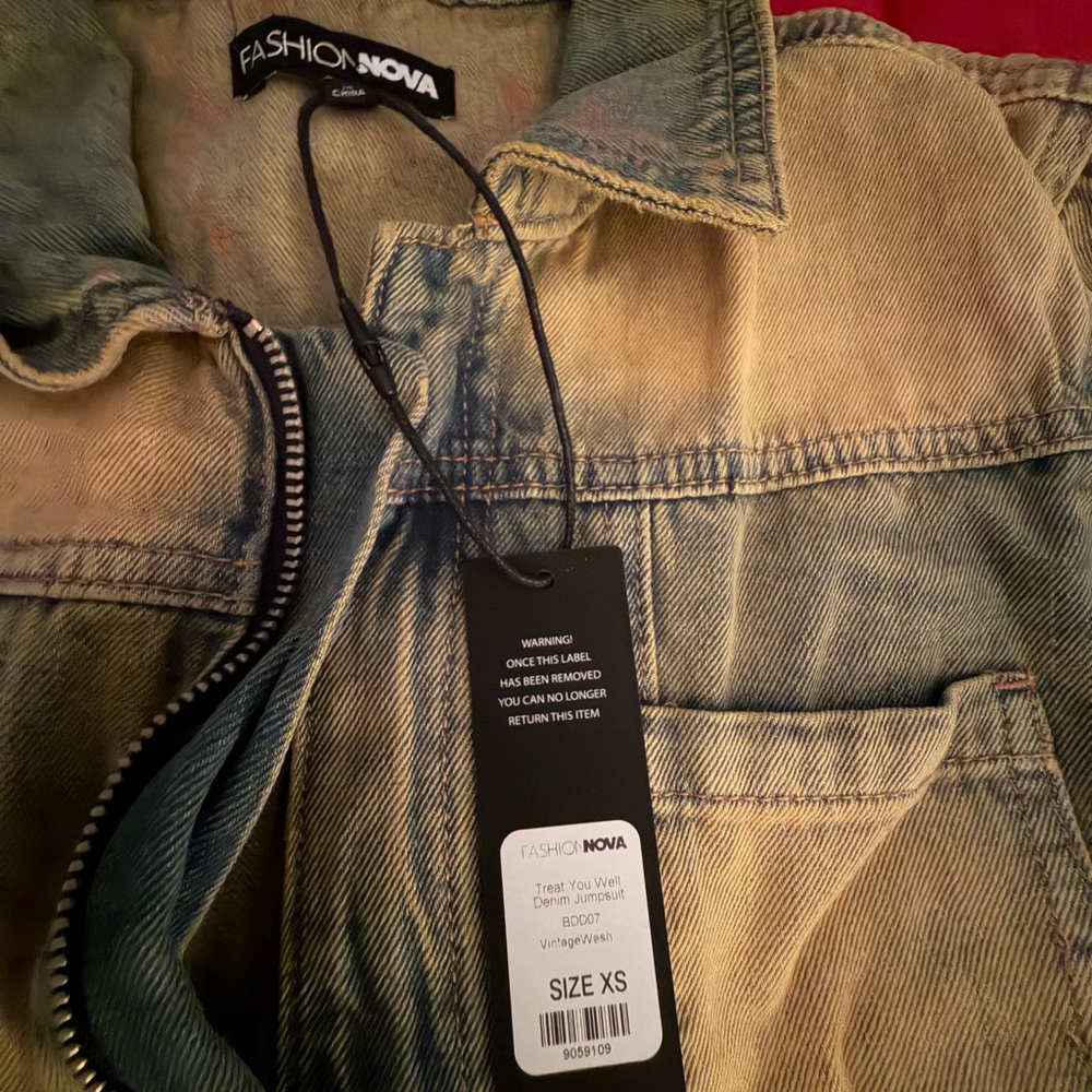 Fashion Nova Washed Blue Denim Jacket